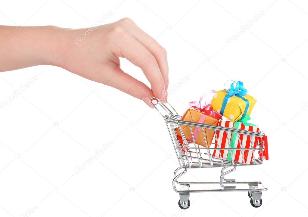 Hand with shopping cart