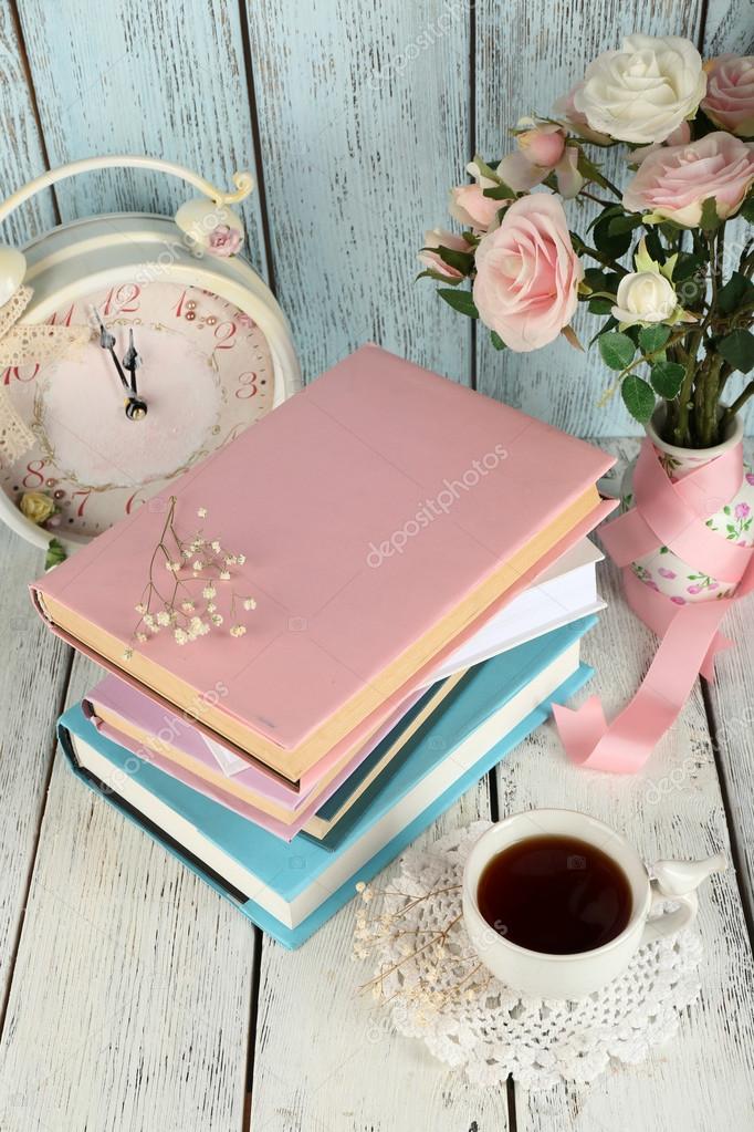 Cup of tea with books Stock Photo by ©belchonock 63533473