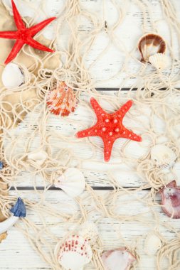 Kabukları ahşap masa arka plan dekor