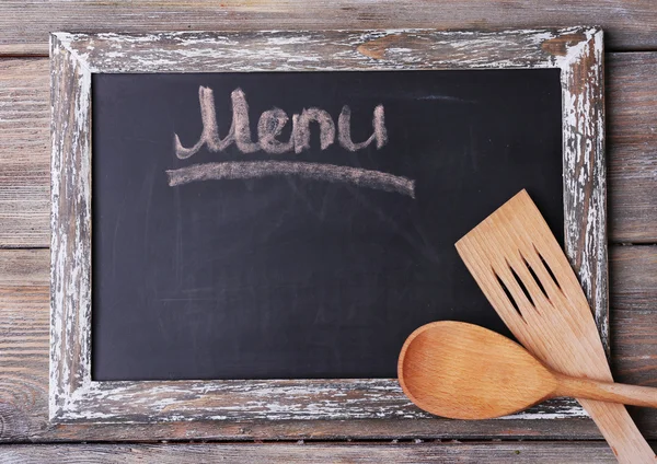 Rustik ahşap plakalar arka plan menüsünde yazı tahtası