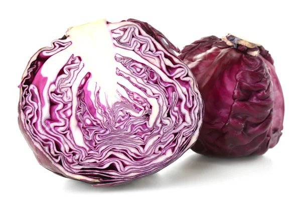 Rotkohl isoliert auf Weißkohl — Stockfoto