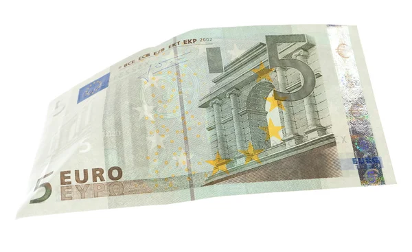 Euro banknote isolated on white — Stock Photo, Image