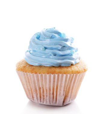 Lezzetli kek üzerine beyaz izole