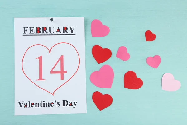 February 14 on calendar — Stock Photo, Image