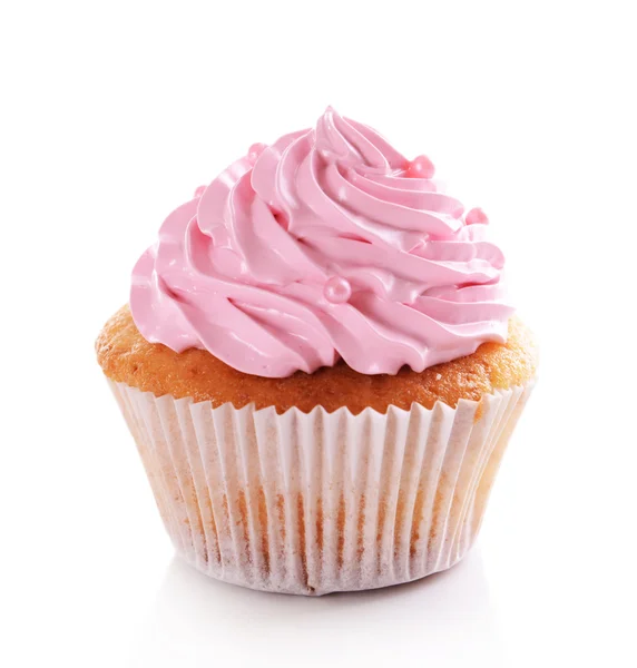 Delicious cupcake isolated on white — Stock Photo, Image