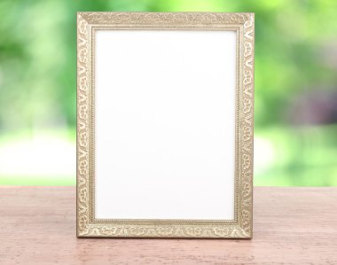 Fotoğraf çerçevesi parlak zemin üzerine ahşap tablo