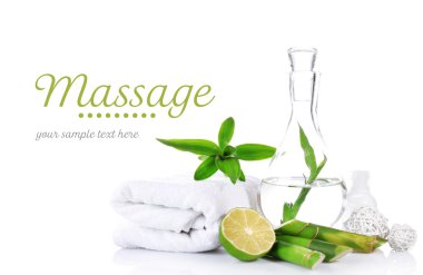 Tablo üzerinde beyaz izole Spa ayarı