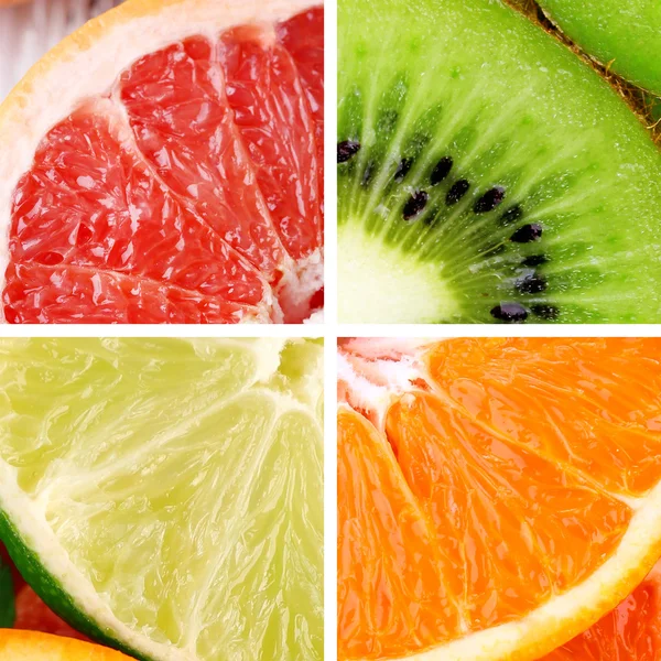 Fruits in colorful collage — Stock Photo, Image