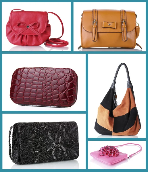 Diferentes bolsos en collage — Foto de Stock