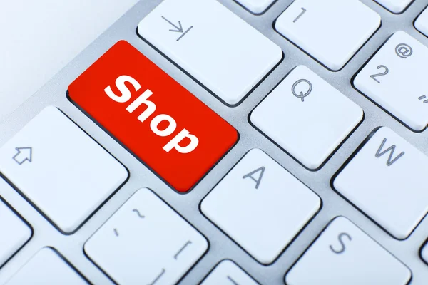 Nahaufnahme der Shop-Tastatur — Stockfoto