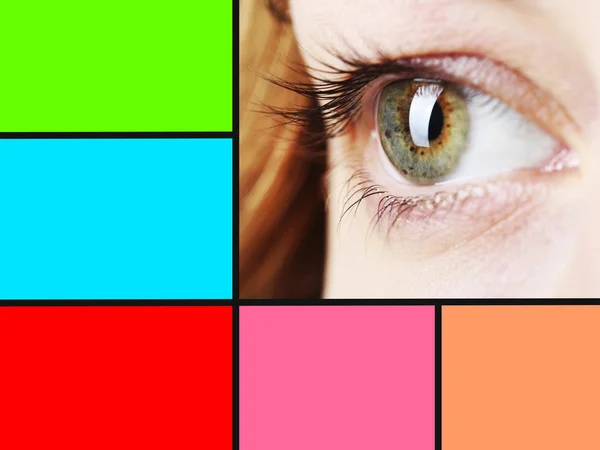 Collage des yeux avec palette de couleurs — Photo