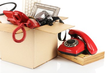 İstenmeyen şeyler üzerinde beyaz izole kutu