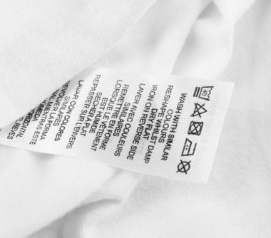 Giyim yakın çekim etiket 