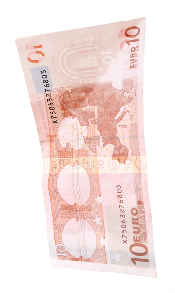 Банкнота евро изолирована на белом — стоковое фото