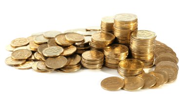 sikke üzerinde beyaz izole yığını