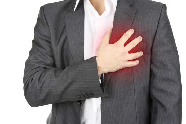 Man having chest pain - heart attack — Stock Photo, Image