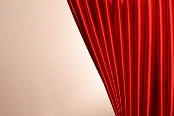 Red Curtain on wall background — Stock Photo, Image