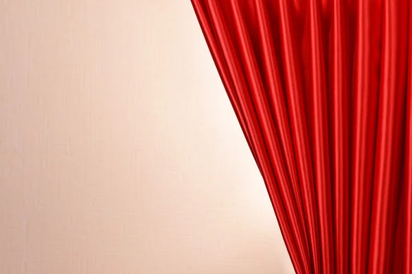 Red Curtain on wall background — Stock Photo, Image