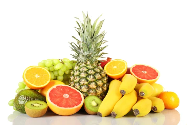 Surtido de frutas exóticas aisladas en blanco —  Fotos de Stock