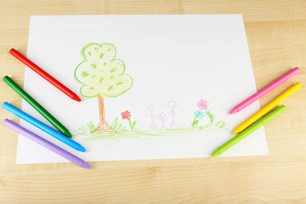 Tekening gemaakt door kind — Stockfoto