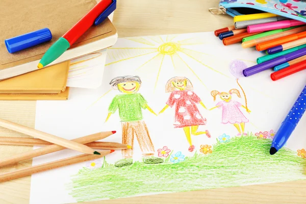 Disegno realizzato da bambino — Foto Stock