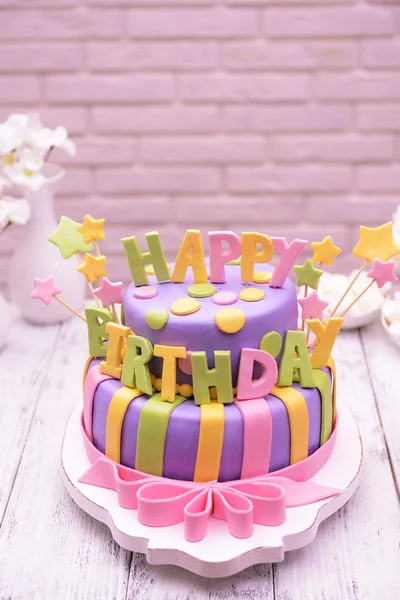 Delicious birthday cake — Stock Photo, Image