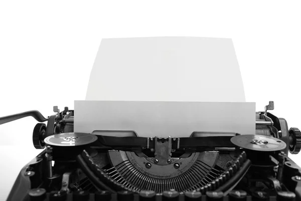 Antique Typewriter. Vintage Typewriter Machine, isolated on white — Stock Photo, Image