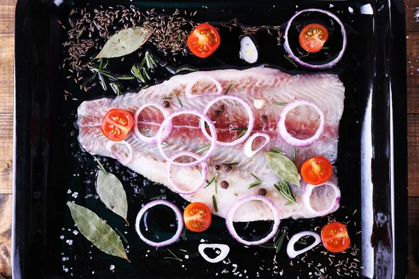 Pangasius filet s kořením — Stock fotografie