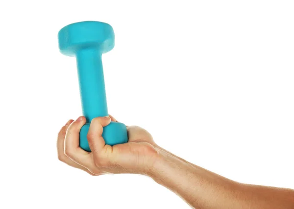 Male hand with dumbbell — Stock Photo, Image