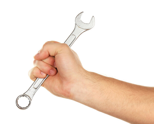 Металлический ключ в мужской руке
