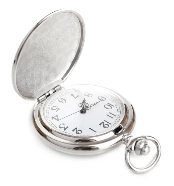 Reloj de bolsillo de plata — Foto de Stock