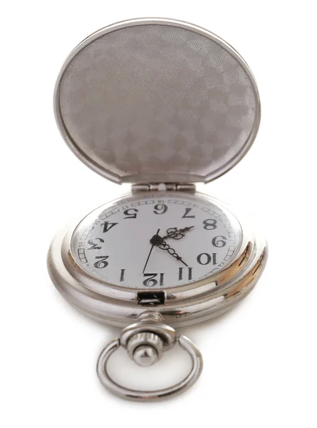 Silver pocket clock — Stock Photo, Image