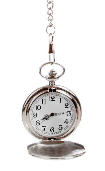 Silver pocket clock — Stock Photo, Image