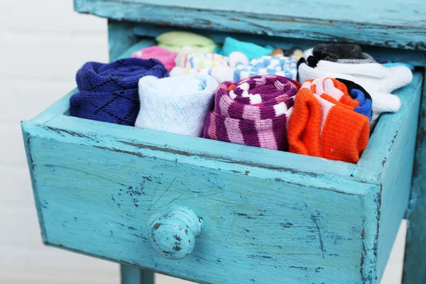 Socks in color drawer — Stock Photo, Image