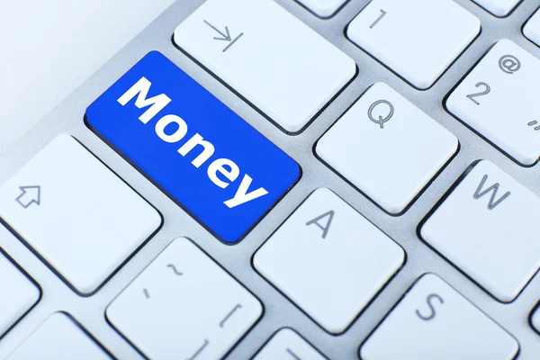 Close up van geld toetsenbord knop — Stockfoto