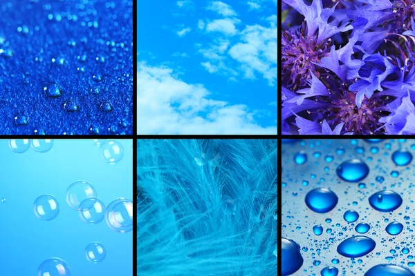 Blue color samples collage — Stock Photo, Image