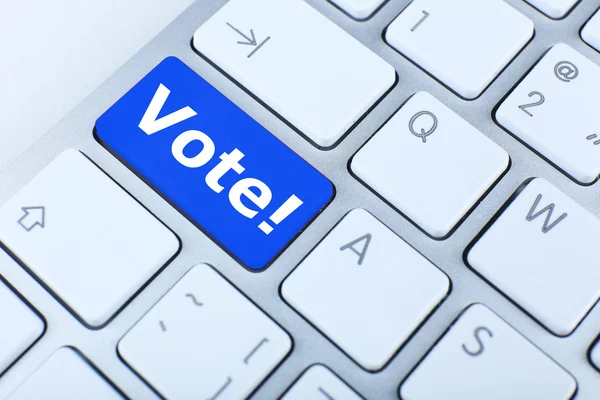 Κοντινό πλάνο ψηφοφορία κουμπί πληκτρολόγιο — Φωτογραφία Αρχείου