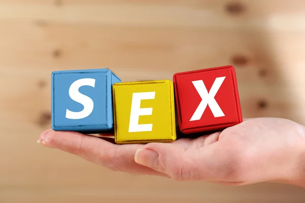 Sex spelled in color wooden blocks — Stock Photo, Image