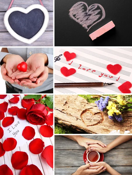 Valentinstag-Fotocollage — Stockfoto