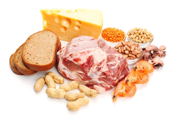 Alimento alto en proteínas aisladas en blanco — Foto de Stock
