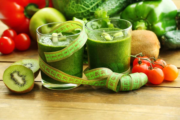 Succo sano fresco verde — Foto Stock