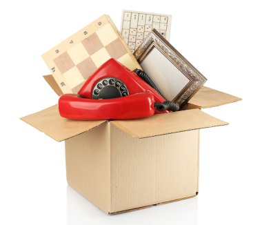 İstenmeyen şeyler üzerinde beyaz izole kutu