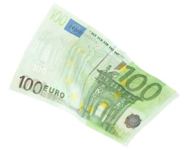 Avro banknotu beyazda izole edildi