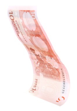Avro banknotu beyazda izole edildi