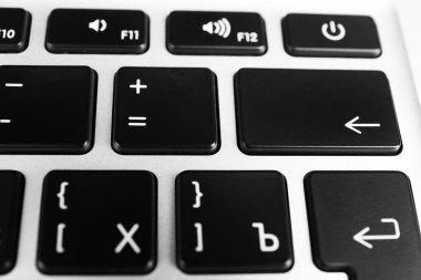 Modern dizüstü klavye yakın çekim