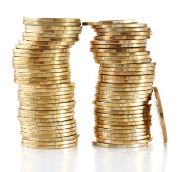 sikke üzerinde beyaz izole yığını