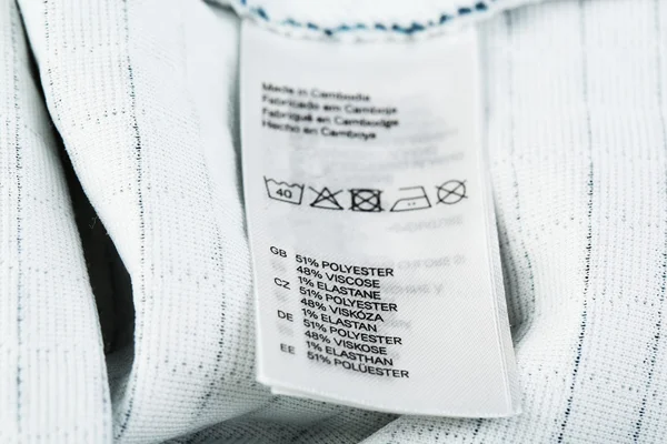 Etikett på klær – stockfoto