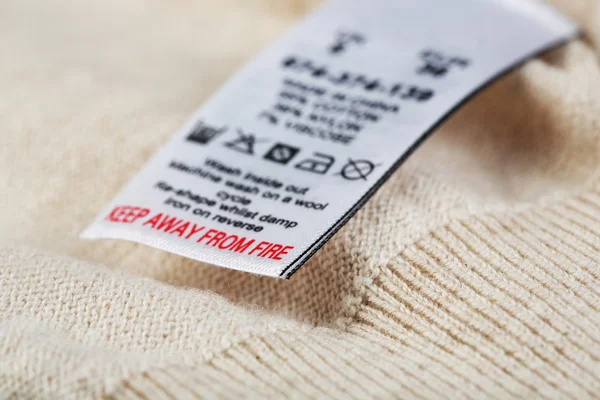 Label on clothing — Stock Photo, Image