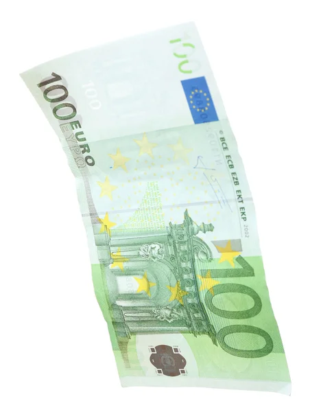 Euro banknote isolated on white — Stock Photo, Image