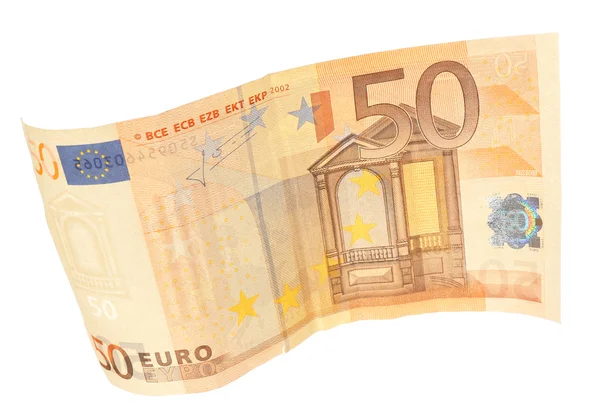 Eurosedel isolerad på vit sedel — Stockfoto